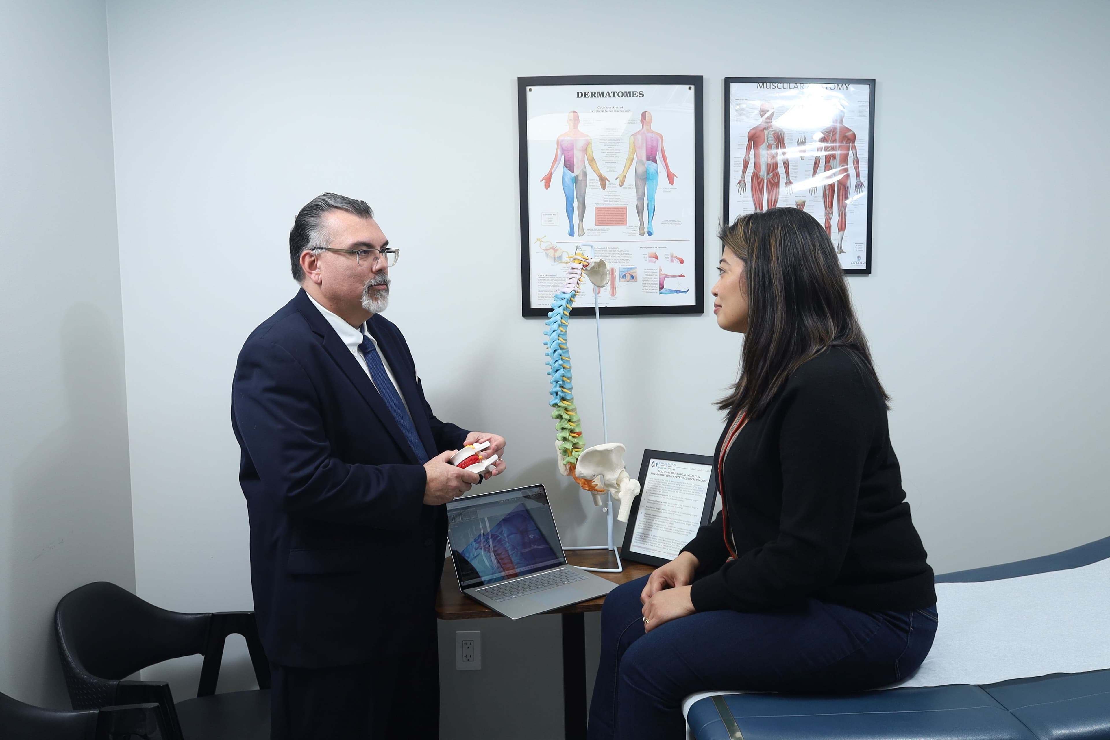 Doctor answering FAQ