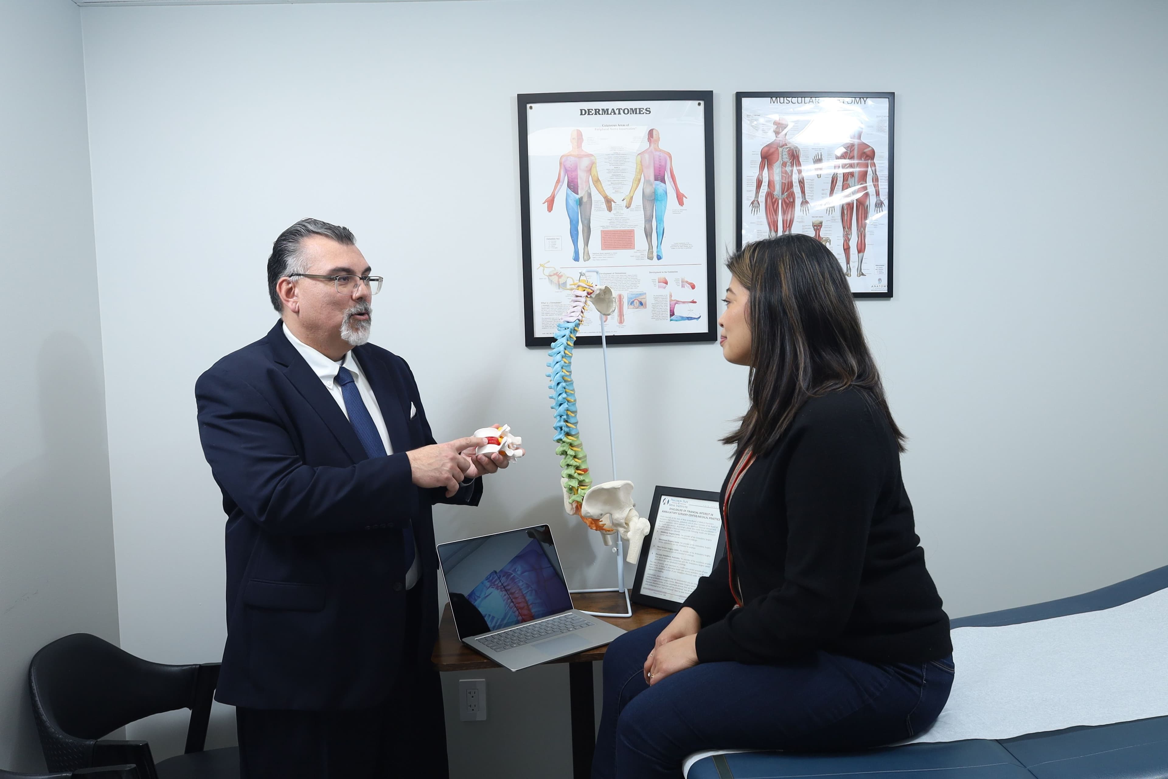 Doctor answering FAQ